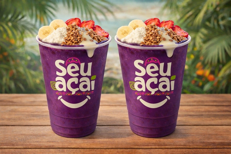 2 Copos de Açaí Natural 500ml